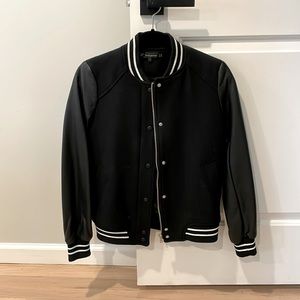 NWOT Zara Faux Leather sleeve bomber jacket